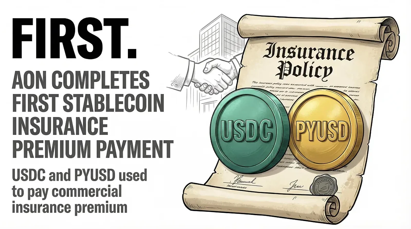 Aon Completes First Stablecoin Insurance Premium Payment Using USDC and PYUSD — editorial cover artwork