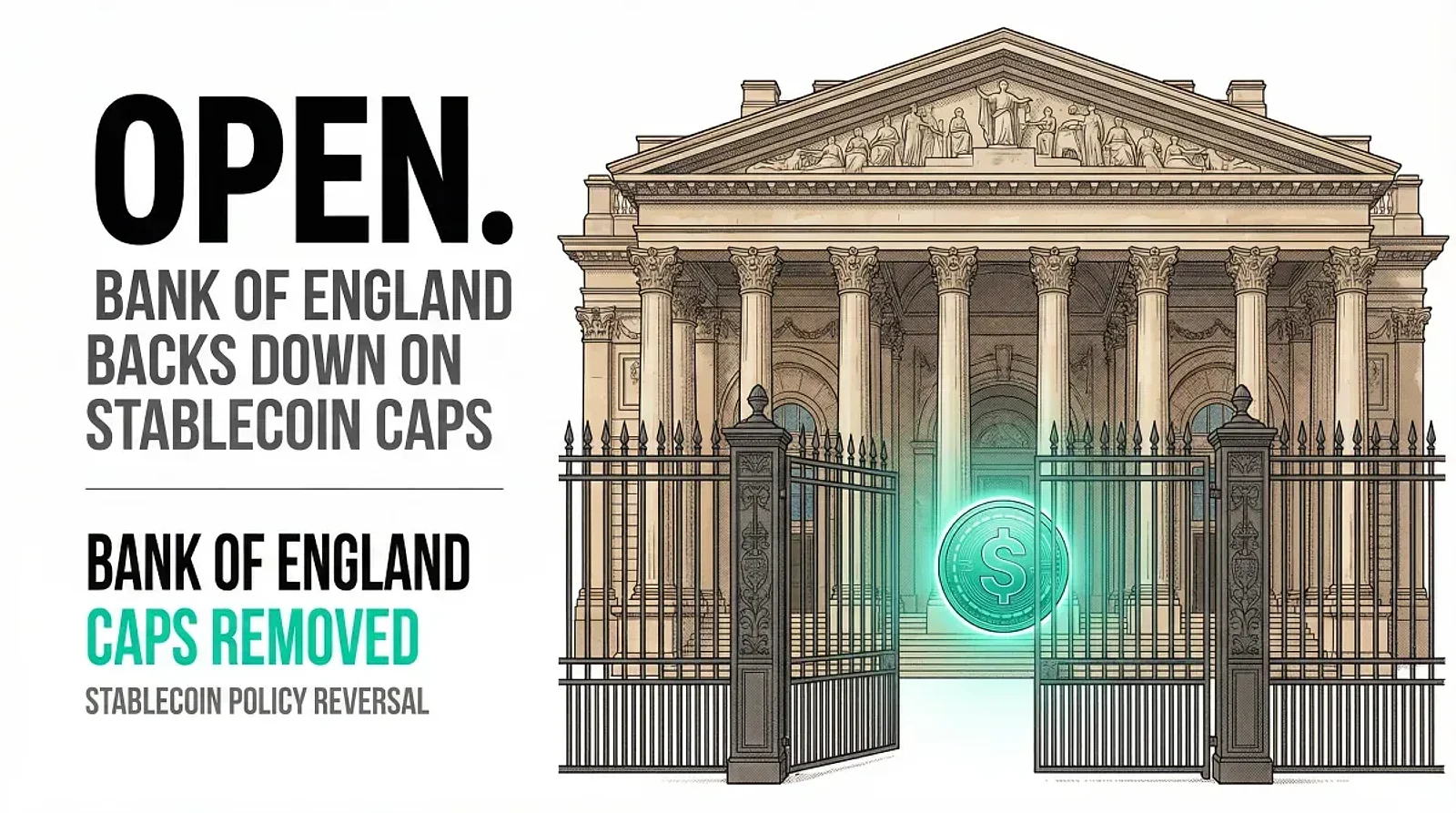 Bank of England Signals Willingness to Revise Stablecoin Holding Caps After Industry Backlash — editorial cover artwork