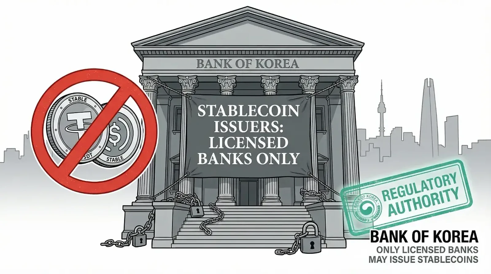 Bank of Korea Urges Limiting Stablecoin Issuers on Money Laundering Risks — editorial cover artwork