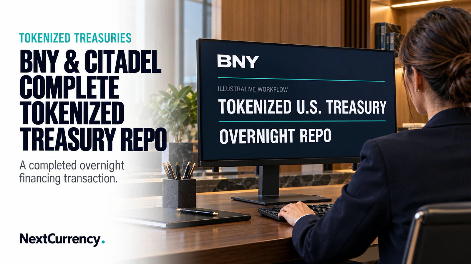 BNY and Citadel Complete Tokenized Treasury Triparty Repo — editorial cover artwork
