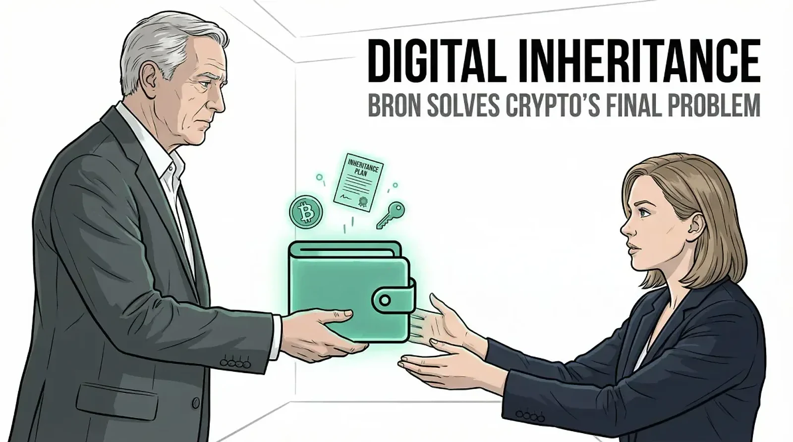 Bron Launches Digital Inheritance Feature for Self-Custody Wallets — editorial cover artwork