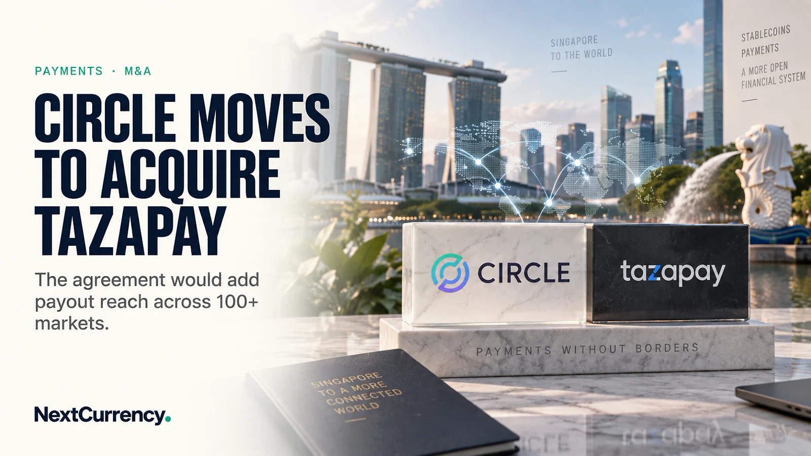Circle Agrees to Acquire Tazapay, Adding 100+ Payout Markets to USDC Infrastructure — editorial cover artwork