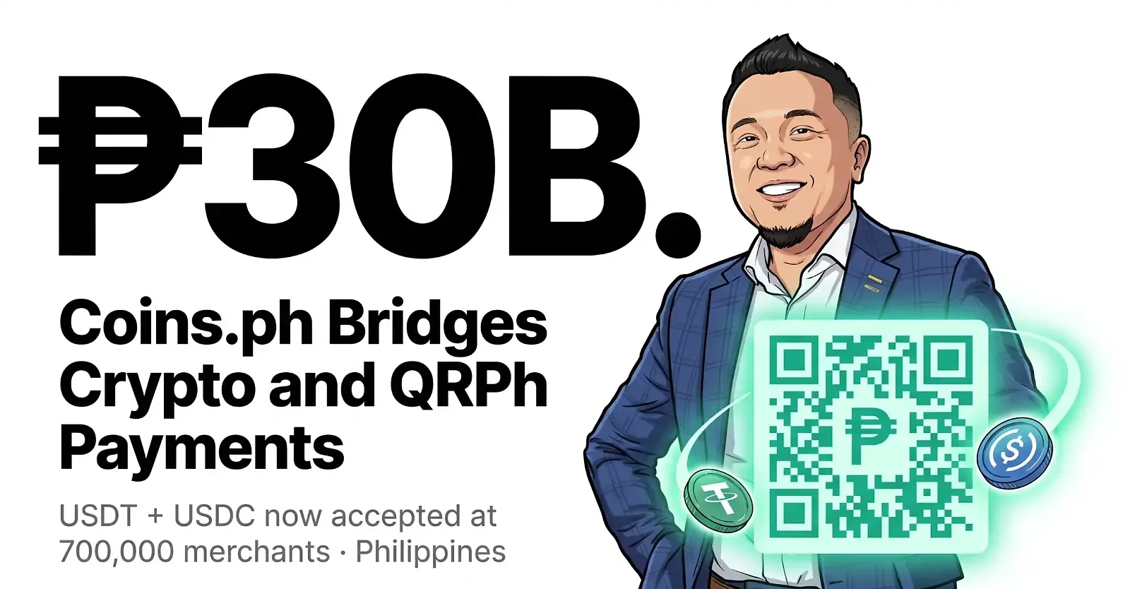 Pay With Peso, Crypto, or Both: Coins.ph Pioneers Stablecoin Payment Utility in the Philippines with First-of-its-Kind QRPh Integration — editorial cover artwork