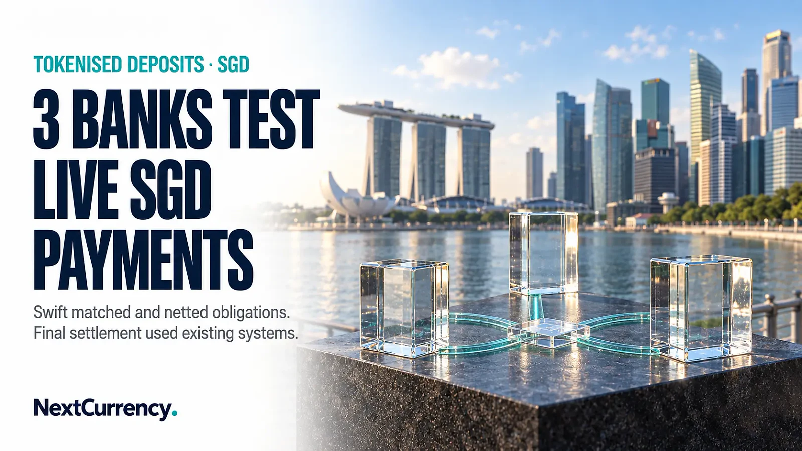 DBS, OCBC and UOB Complete Live SGD Tokenised-Deposit Transactions on Swift Ledger — editorial cover artwork