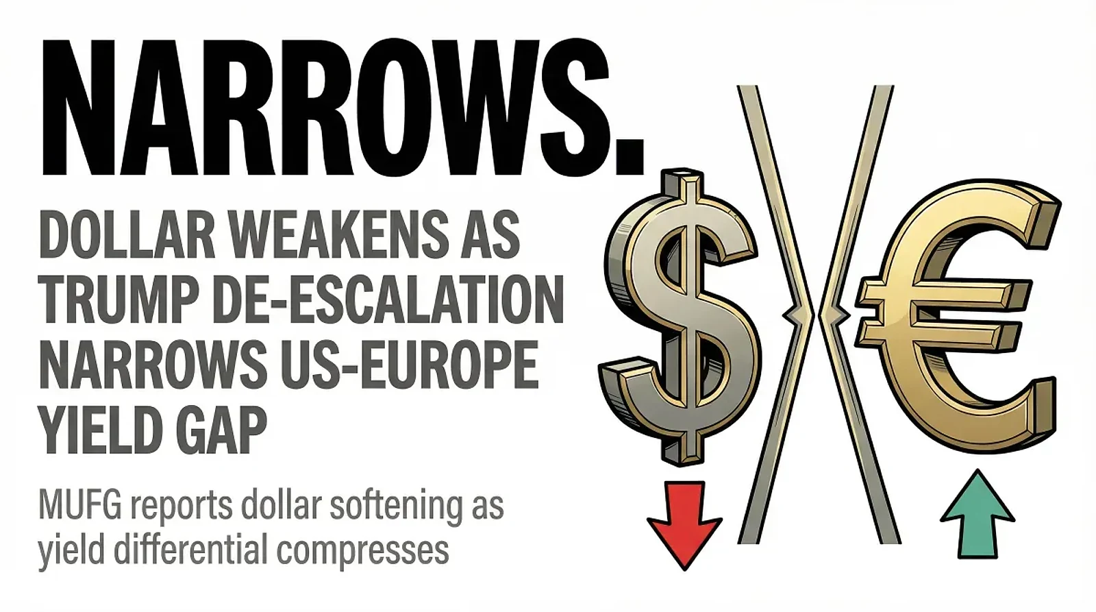 Dollar Weakens as Trump De-Escalation Narrows US-Europe Yield Gap, MUFG Reports — editorial cover artwork