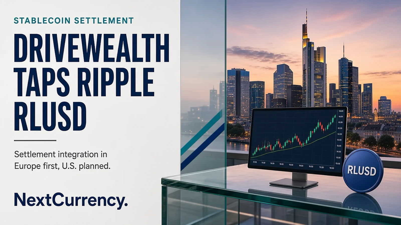 DriveWealth Partners Ripple for RLUSD Stablecoin Settlement, Starting in Europe — editorial cover artwork