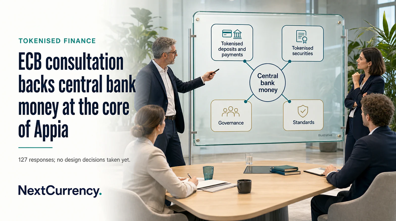ECB's Appia Consultation Draws 127 Responses Backing Central Bank Money as the Core of Tokenised Finance — editorial cover artwork