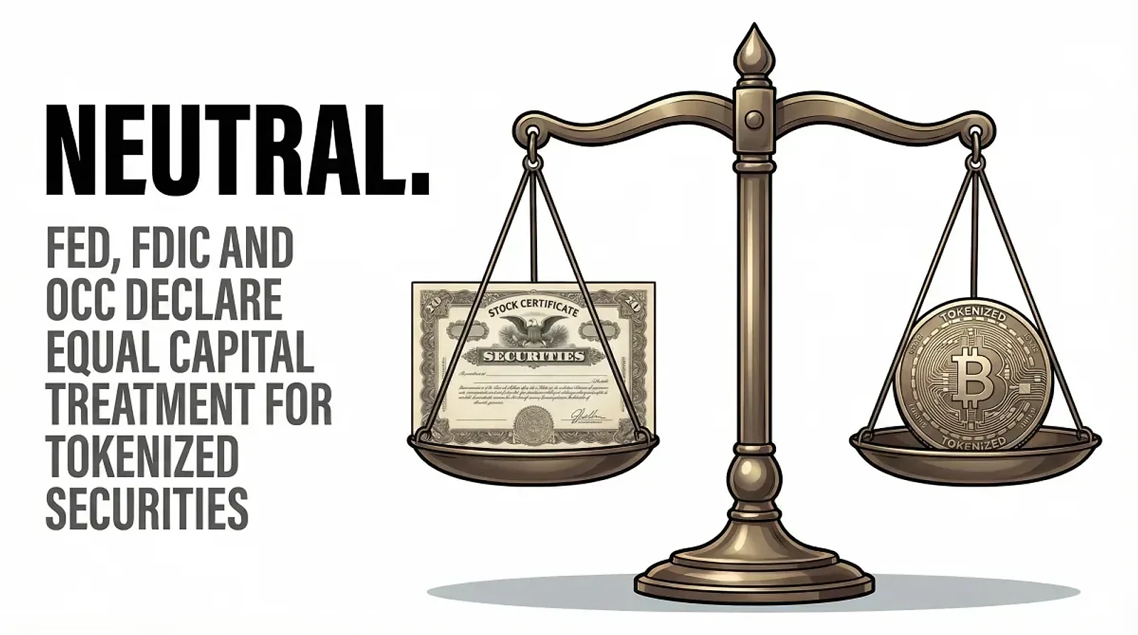 Fed, FDIC, and OCC Declare No Extra Capital Charges on Tokenized Securities — editorial cover artwork
