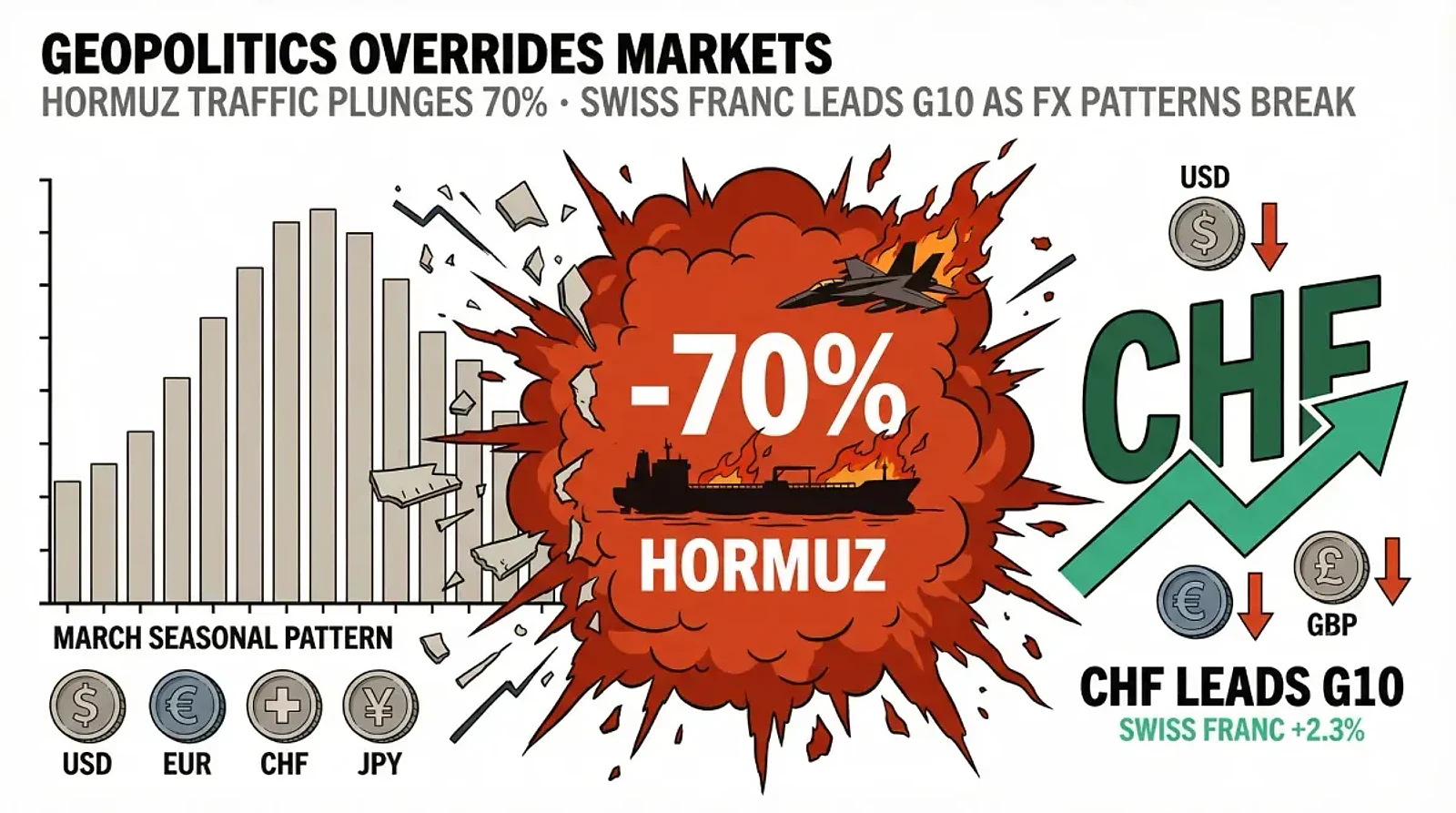 Geopolitical Risks Set to Override FX Seasonal Patterns in March 2026 — editorial cover artwork