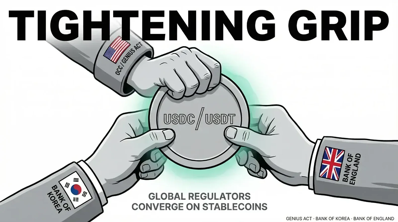 Global Regulators Tighten Grip on Stablecoins as GENIUS Act Takes Shape — editorial cover artwork