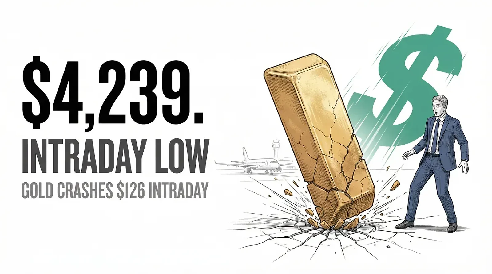 Gold Crashes $126 Intraday on March 26 Before Partial Recovery, Silver Plunges Nearly $5 — editorial cover artwork