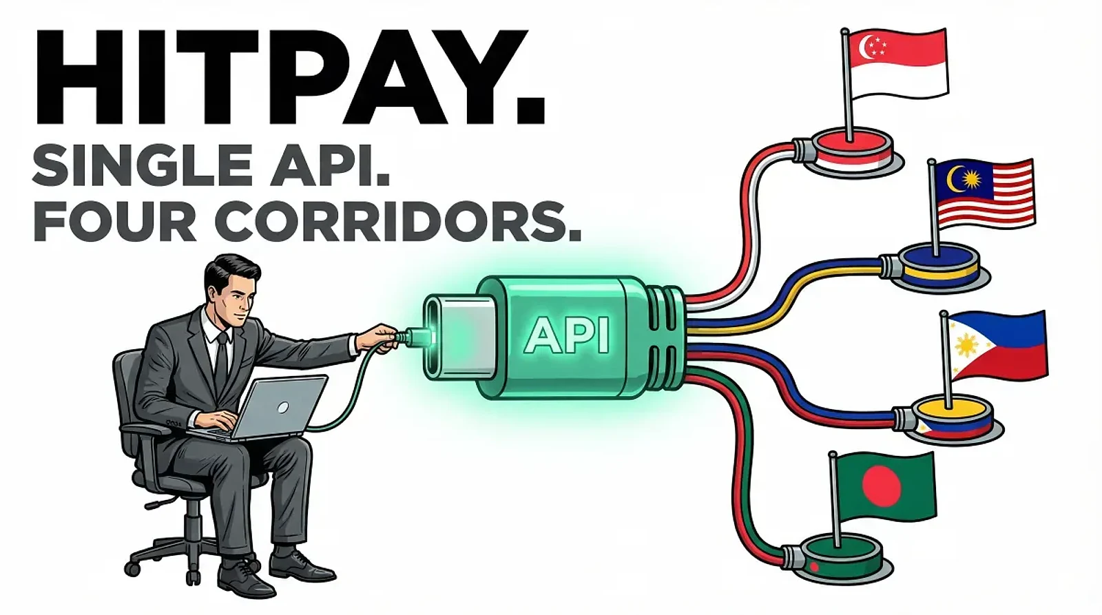 HitPay Launches Remittance API for Platforms, Opening Single-API Cross-Border Payout Access Across Four Asian Corridors — editorial cover artwork