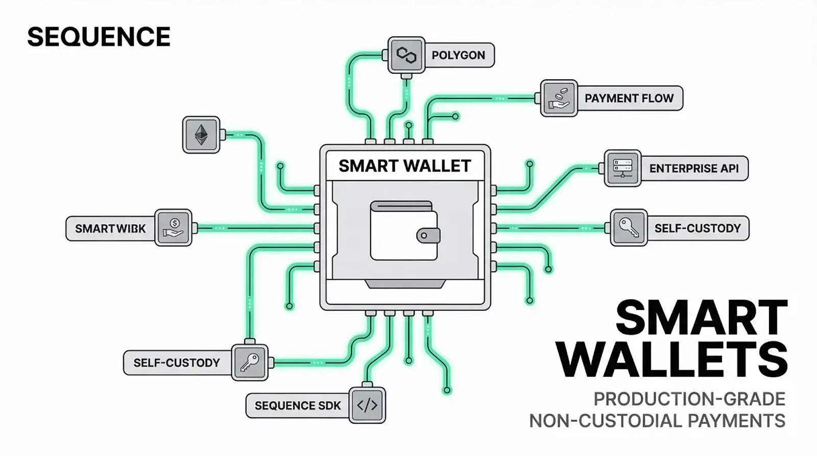 How Sequence Makes Non-Custodial Smart Wallets Practical for Production Payments — editorial cover artwork