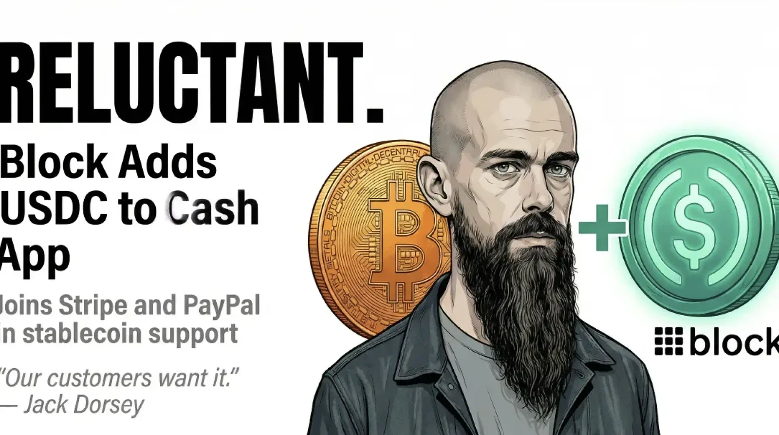 Jack Dorsey Confirms Block Will Support Stablecoins Despite Personal Opposition — editorial cover artwork