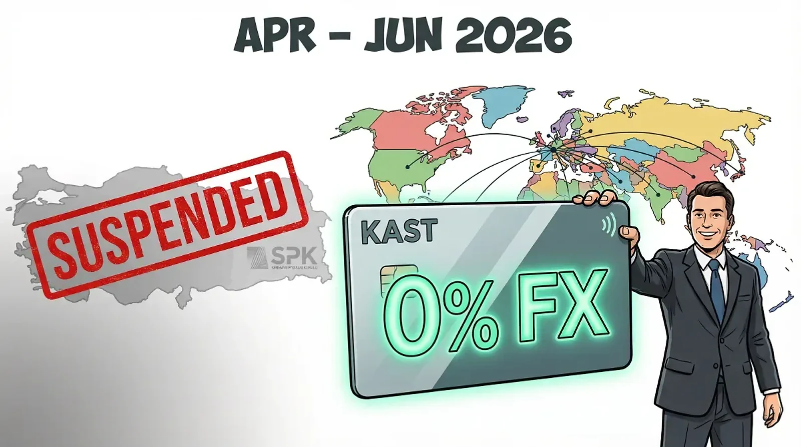 KAST Suspends Turkey Card Services After SPK Order, Launches 0% FX Promotion for Global Users — editorial cover artwork