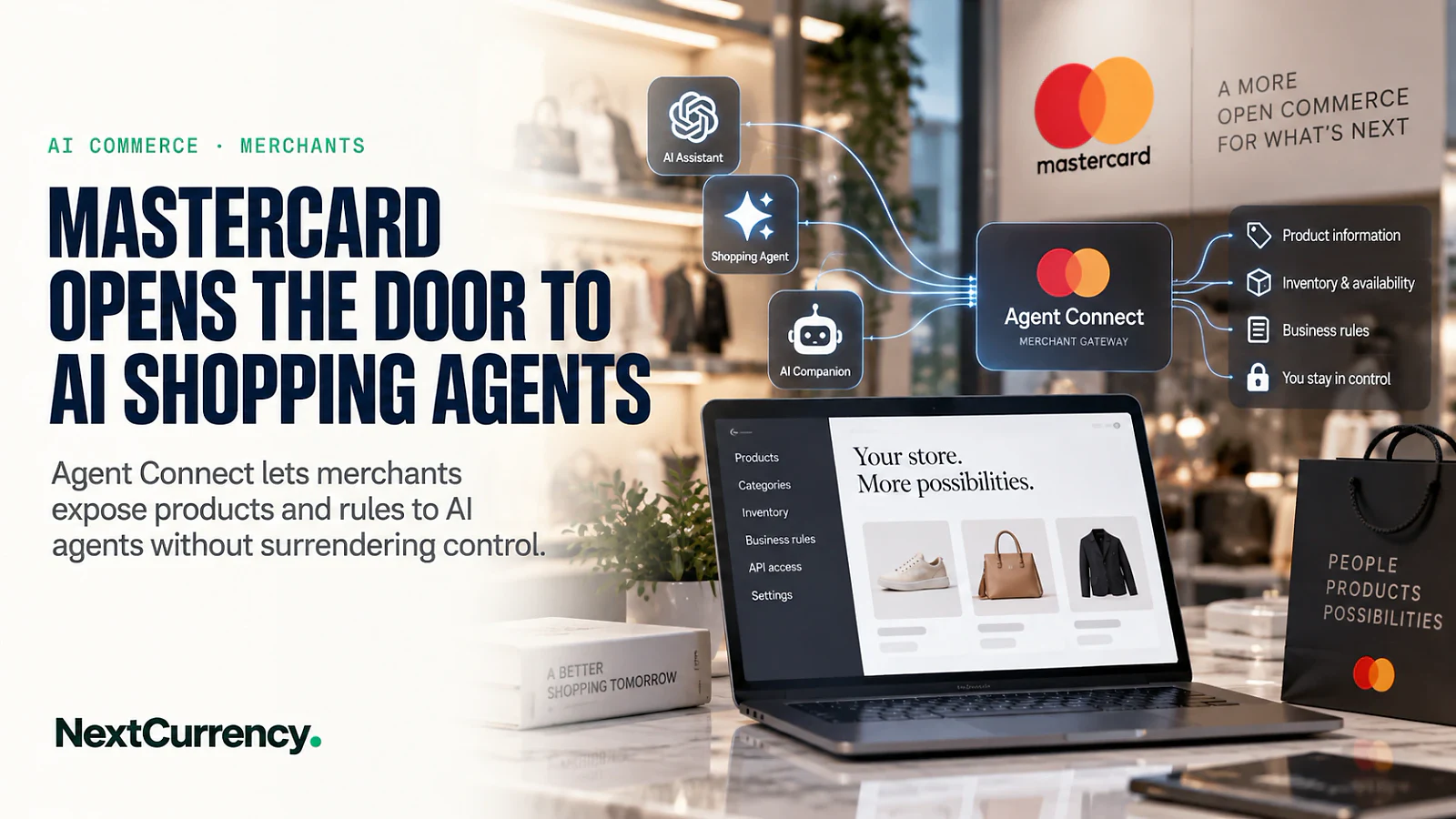 Mastercard Launches Agent Connect to Link Merchants With AI Shopping Agents — editorial cover artwork
