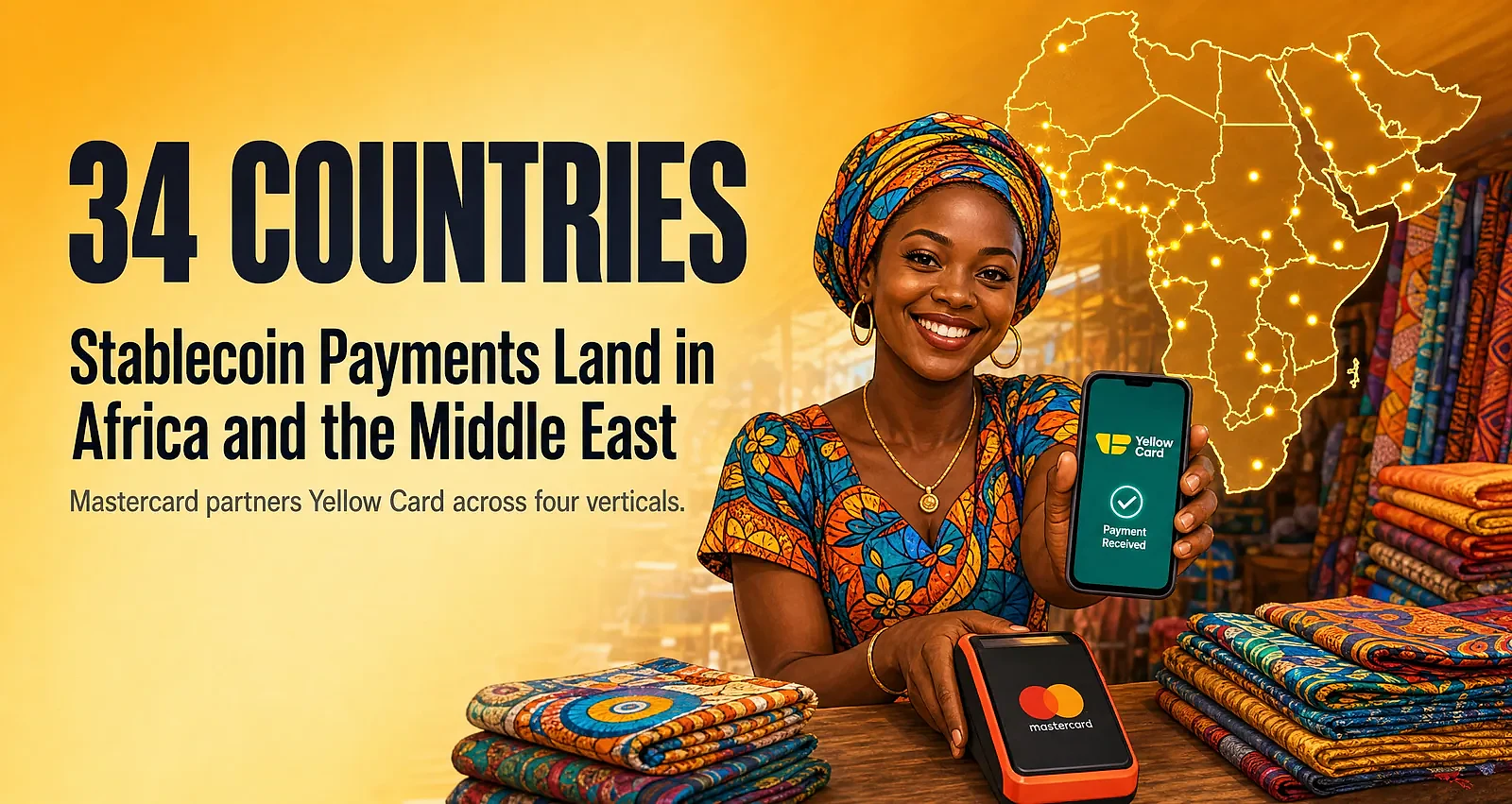 Mastercard and Yellow Card Partner on Stablecoin Payments Across EEMEA — editorial cover artwork