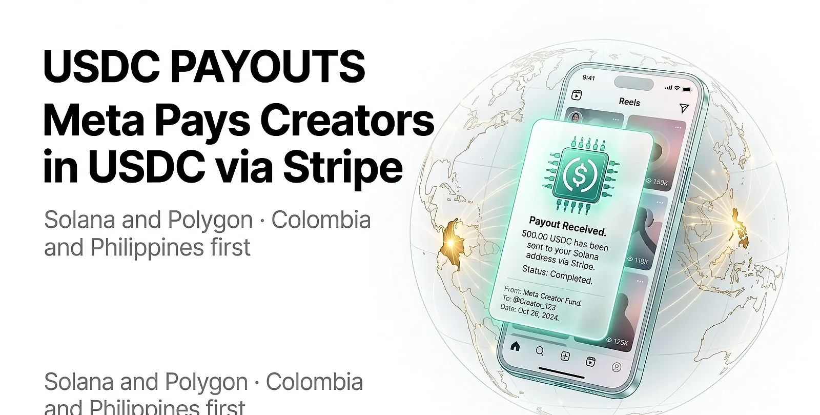 Meta Begins Paying Creators in USDC Through Stripe, Starting in Colombia and the Philippines — editorial cover artwork
