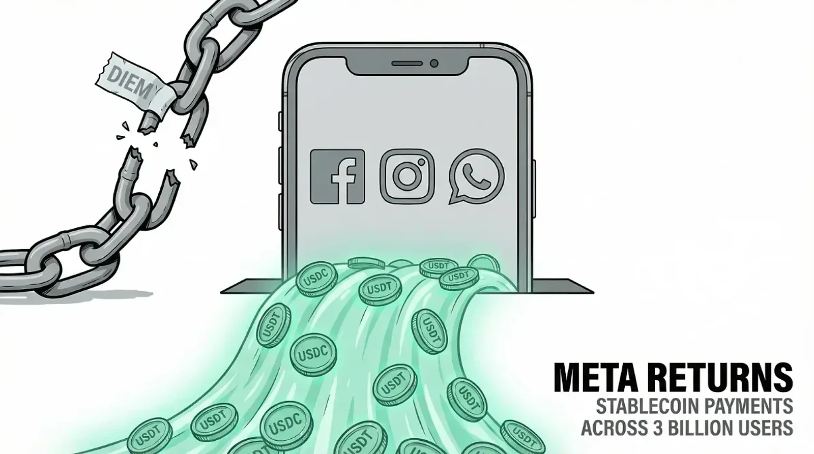 Meta Dips a Toe Back Into Crypto - Stablecoin Payments Coming — editorial cover artwork