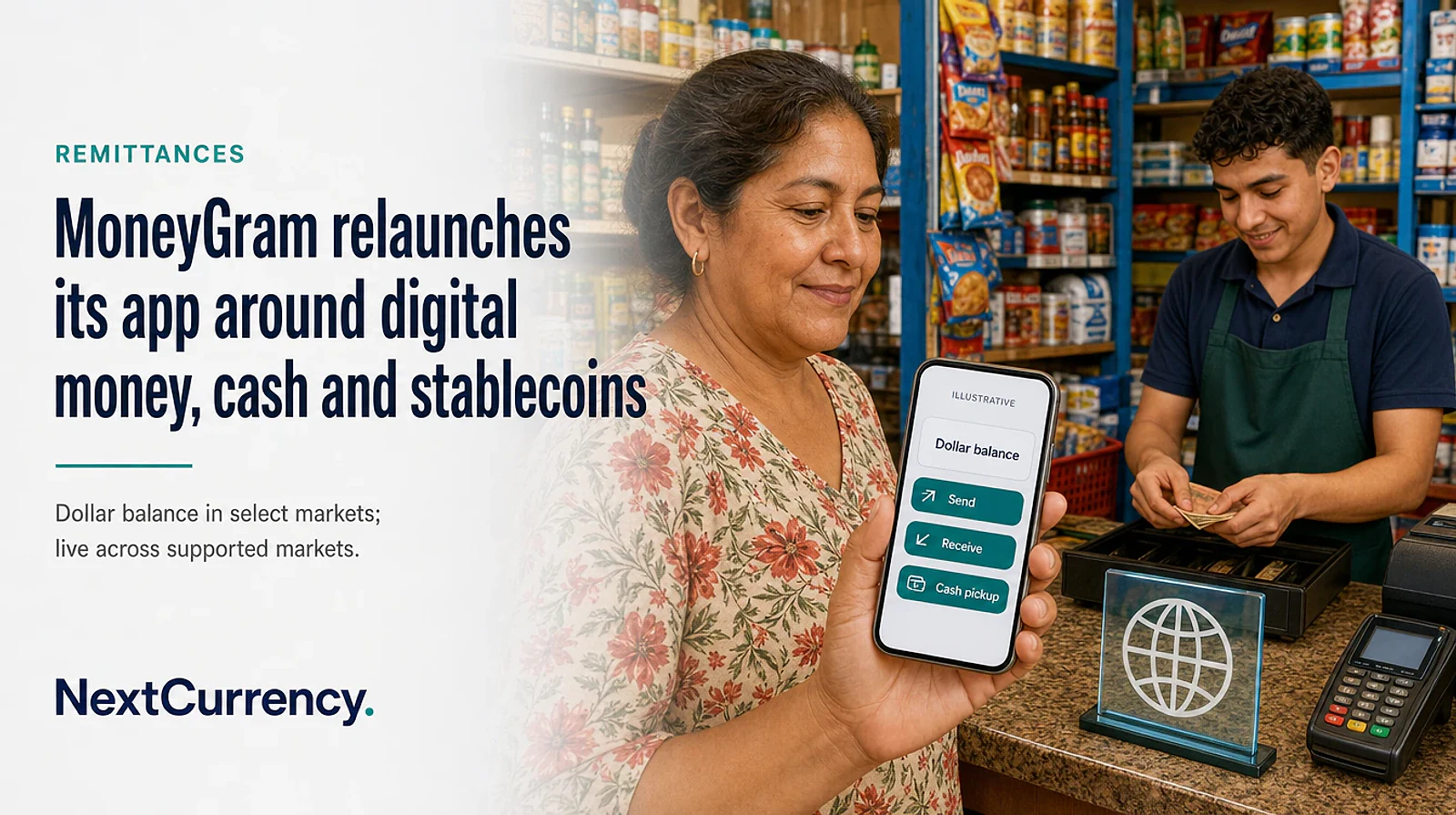 MoneyGram Relaunches Its App and Website, Combining Transfers, Cash Pickup and Stablecoin-Powered Dollar Balances — editorial cover artwork