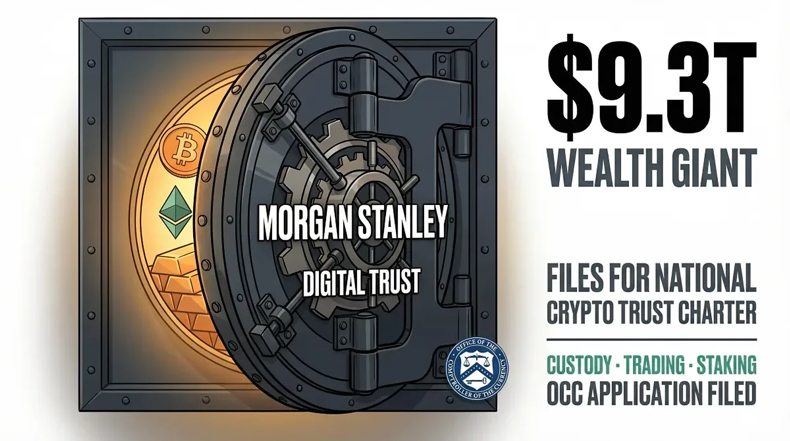 Morgan Stanley Files for National Crypto Trust Bank Charter With the OCC — editorial cover artwork