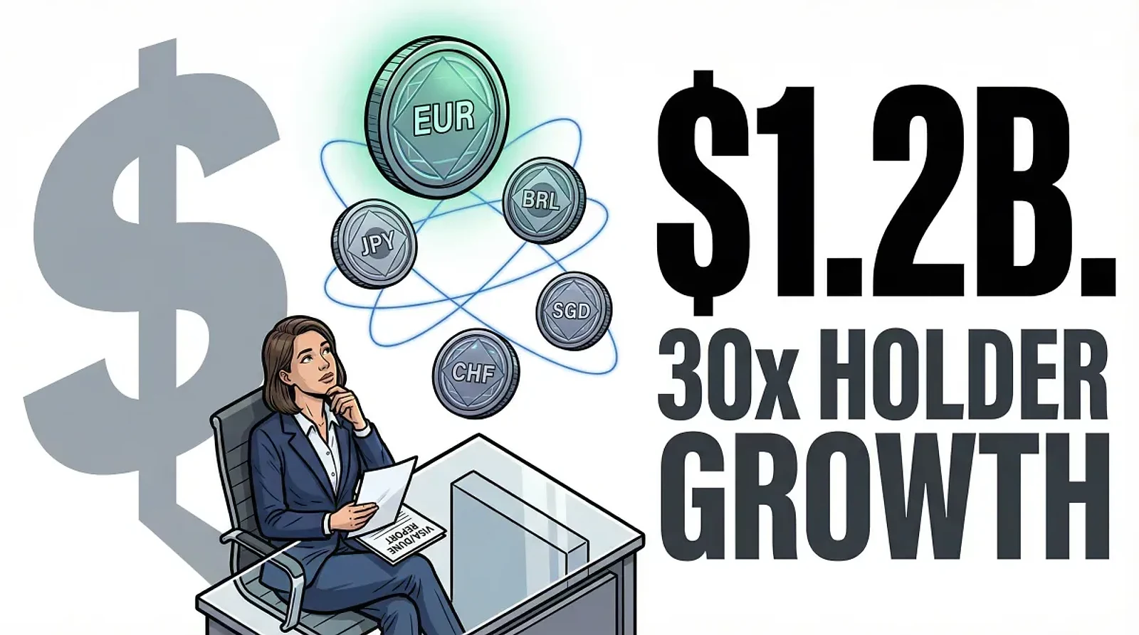 Non-Dollar Stablecoins Reach $1.2B Supply as Visa-Commissioned Dune Report Tracks 30x Holder Growth Since 2023 — editorial cover artwork