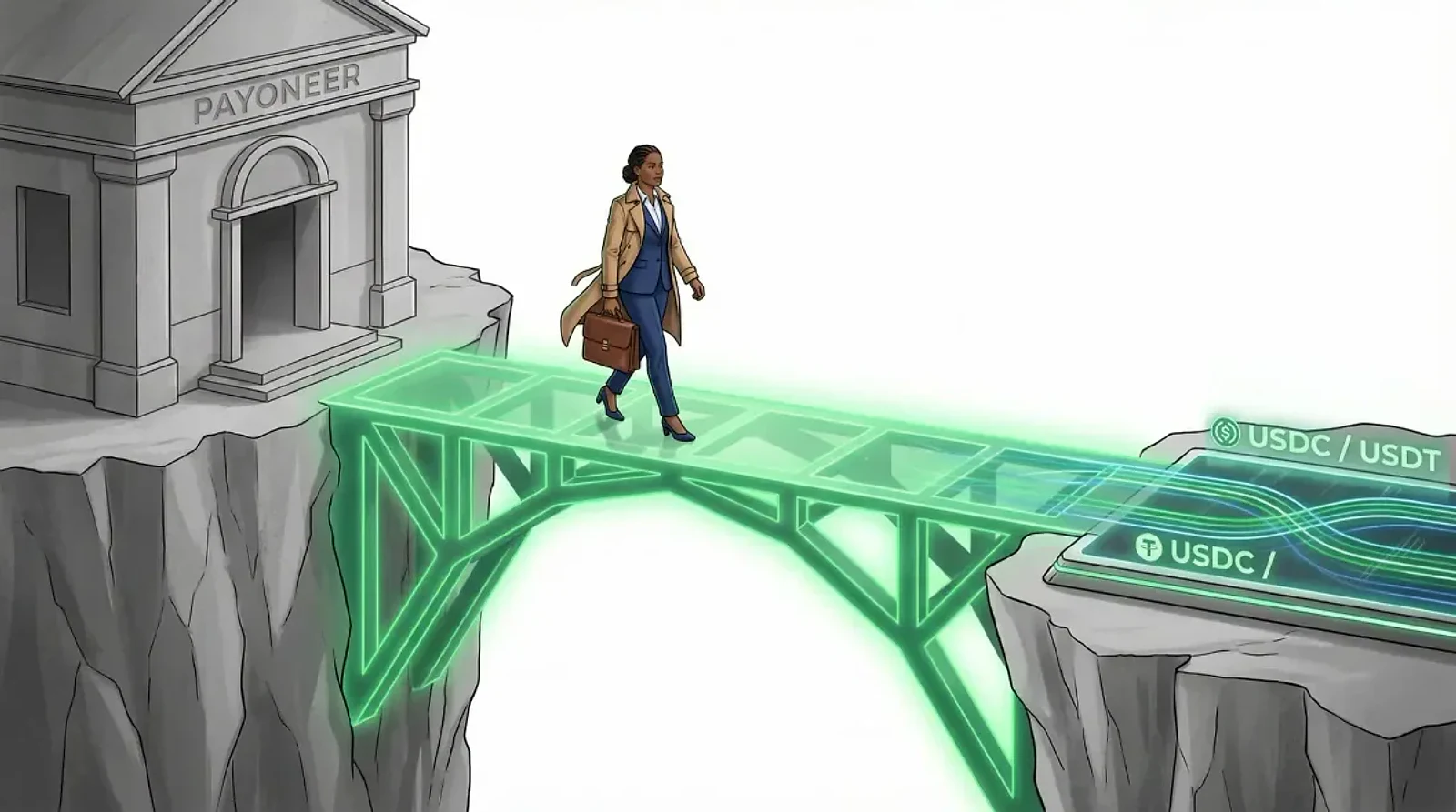 Payoneer Taps Bridge for Stablecoin Capabilities: A New Era for Global Business Payments — editorial cover artwork