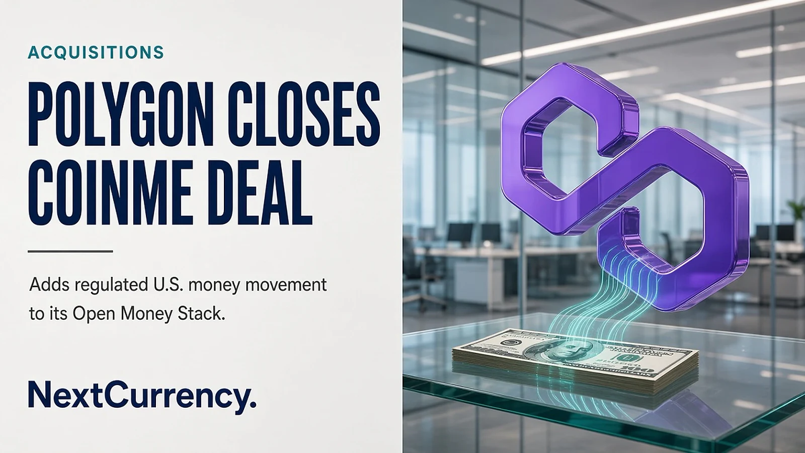 Polygon Completes Coinme Acquisition, Adding U.S. Money Transmitter Licences to Open Money Stack — editorial cover artwork