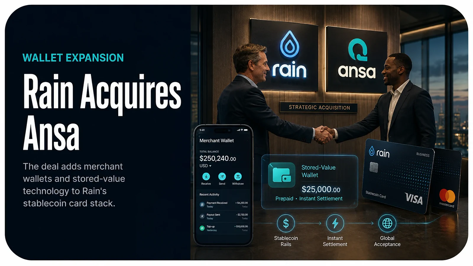 Rain Acquires Merchant Wallet Startup Ansa, Expanding Beyond Card Issuing — editorial cover artwork