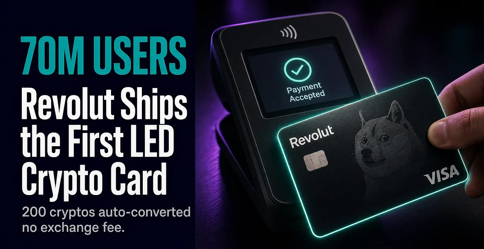 Revolut Ships First Physical Crypto Card with LED Display to 70 Million Users — editorial cover artwork
