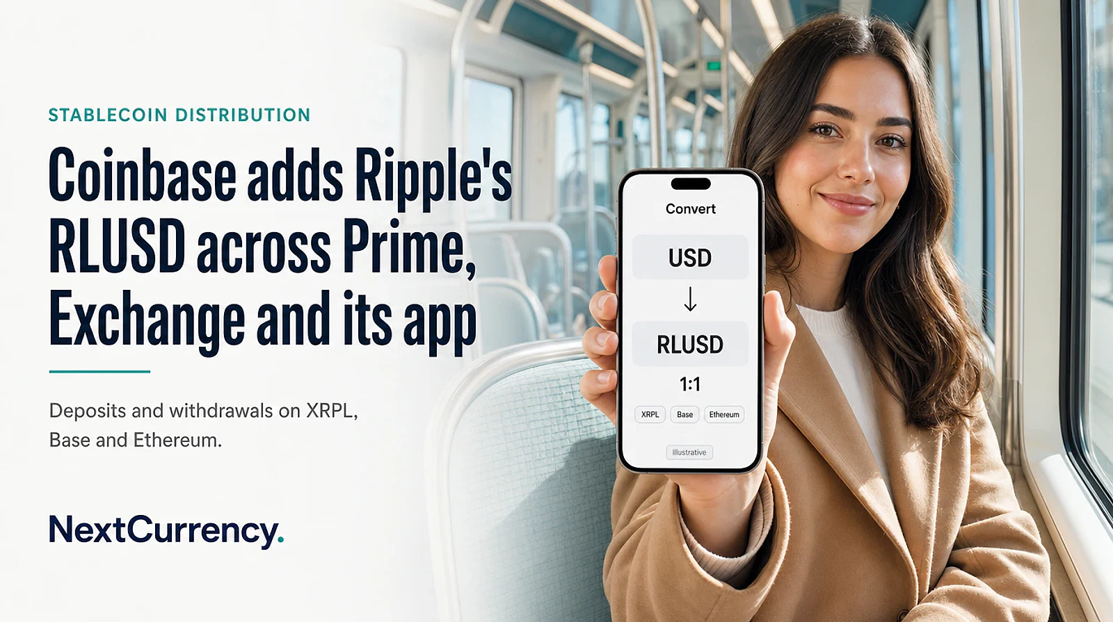 Coinbase Adds Ripple's RLUSD Stablecoin to Prime, Exchange and Its Retail App — editorial cover artwork