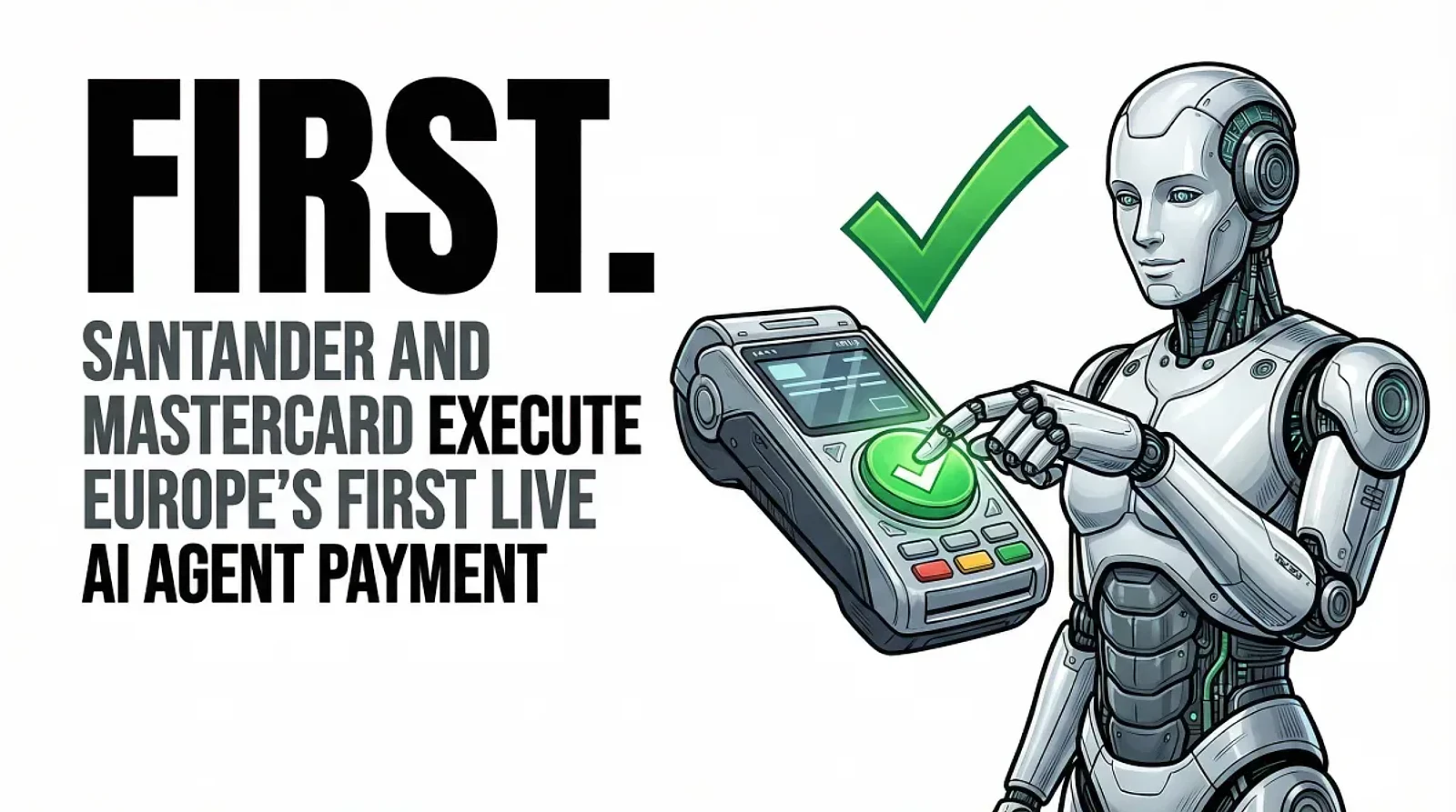 Santander and Mastercard Complete Europe's First Live AI Agent Payment — editorial cover artwork