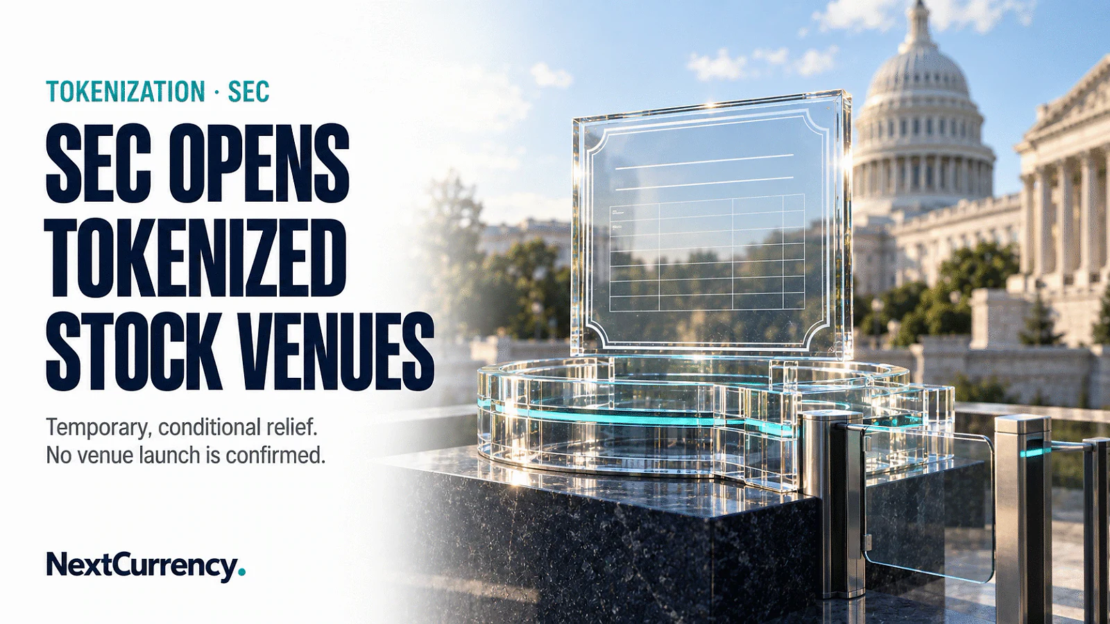 SEC Grants Conditional Relief for Tokenized-Stock Trading Venues — editorial cover artwork