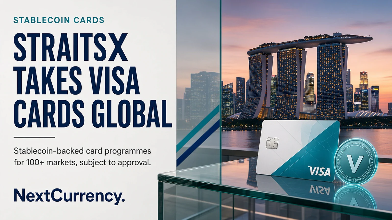 StraitsX Partners Visa to Offer Stablecoin-Backed Card Issuing in 100+ Markets — editorial cover artwork