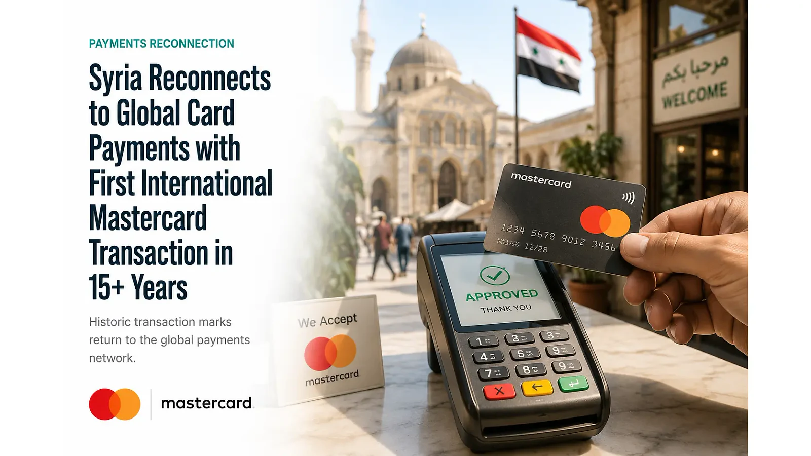 Syria processes first international Mastercard payment in more than 15 years — editorial cover artwork