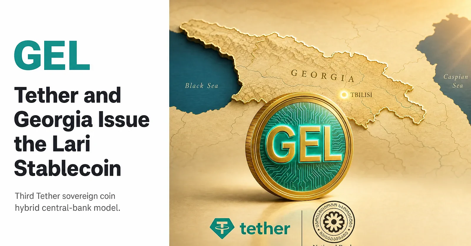 Tether and Georgia Launch GEL₮, the First Sovereign-Endorsed Lari Stablecoin — editorial cover artwork