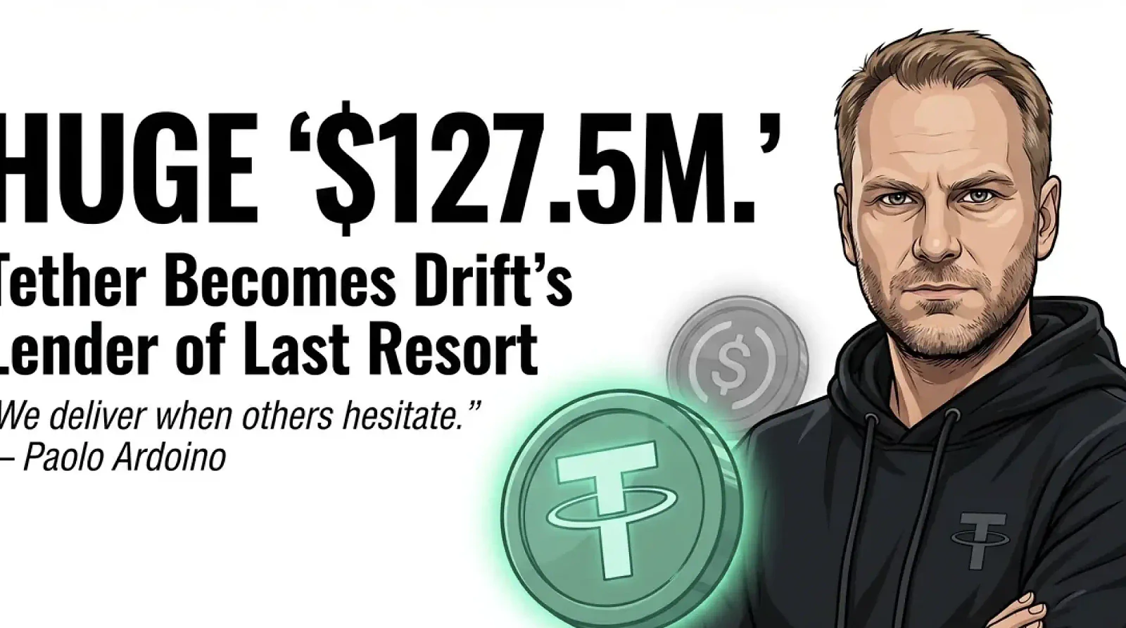 Tether Extends $127.5M Lifeline to Drift Protocol, Wins USDT Settlement Deal as Circle Declines to Act — editorial cover artwork