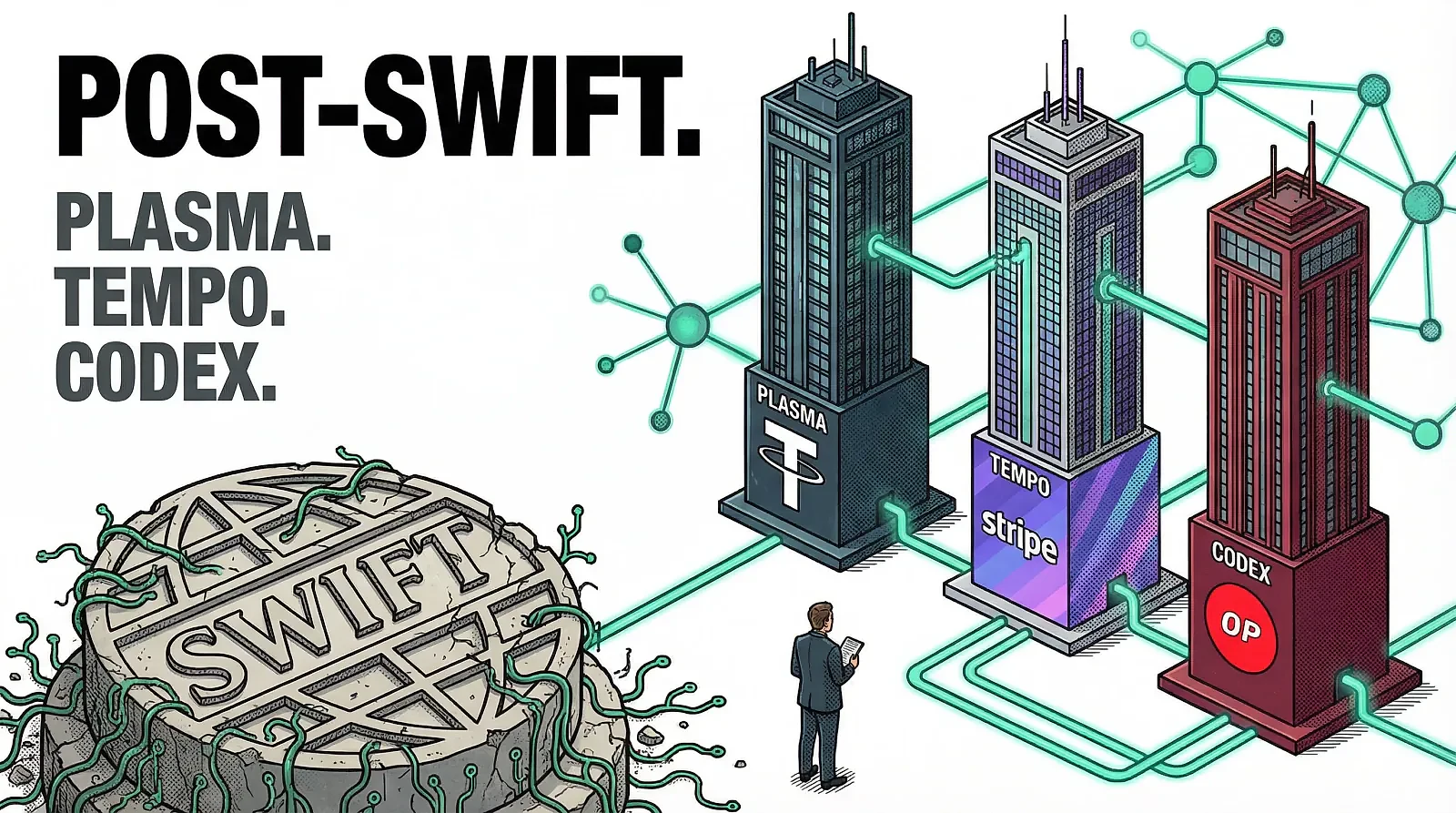 Three Stablecoin Chains Are Rewriting the Payments Playbook — editorial cover artwork