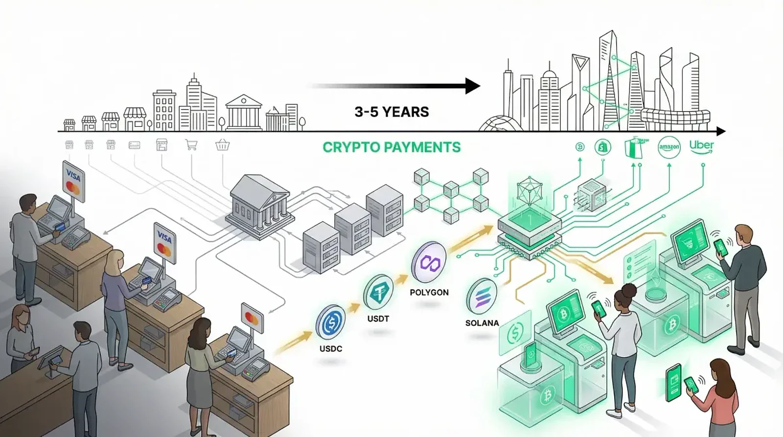 Top Crypto Cards for 2026: The Battle for Real-World Spending as Daily Transactions Surge 22x — editorial cover artwork