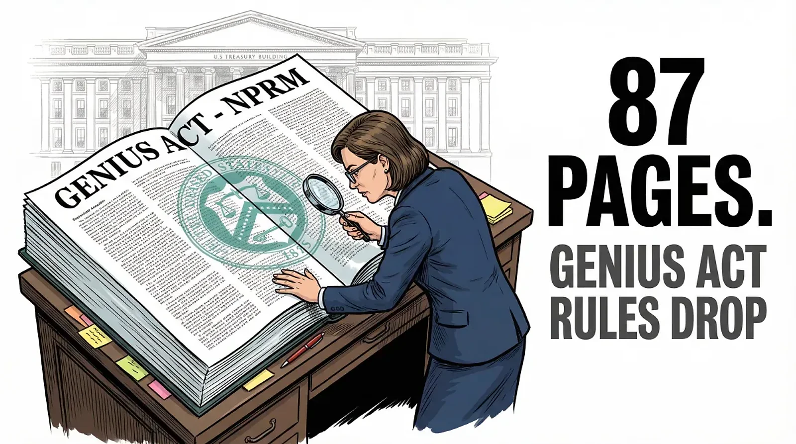 Treasury Issues First GENIUS Act Rulemaking to Define State Stablecoin Supervision Standards — editorial cover artwork