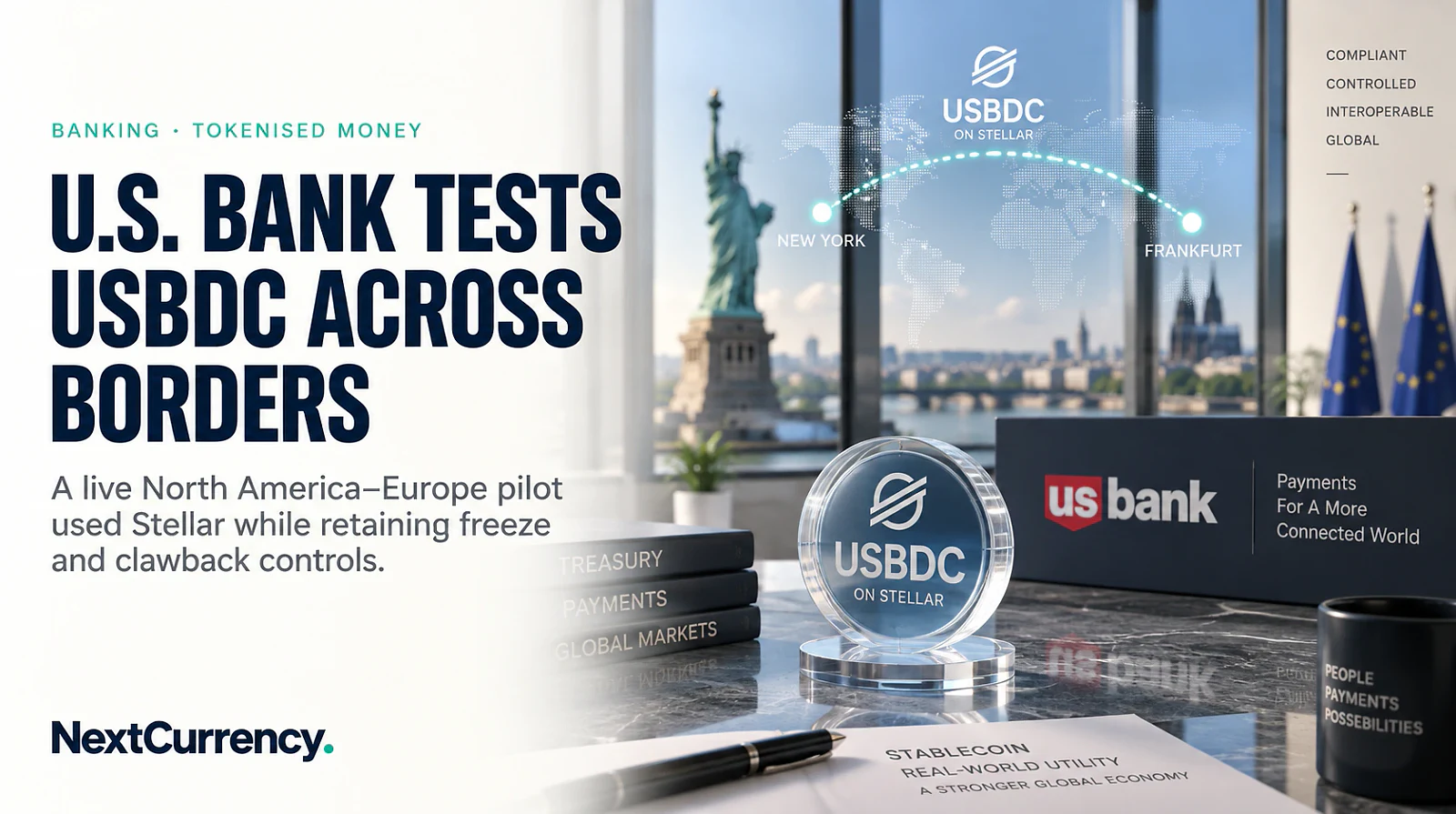 U.S. Bank Completes Live USBDC Cross-Border Pilot on Stellar — editorial cover artwork