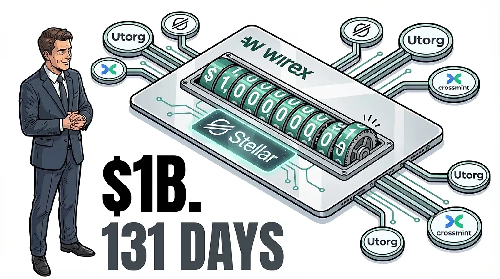 Wirex BaaS Hits $1 Billion in Annualised On-Chain Stablecoin Volume in 131 Days, Setting Industry Record — editorial cover artwork